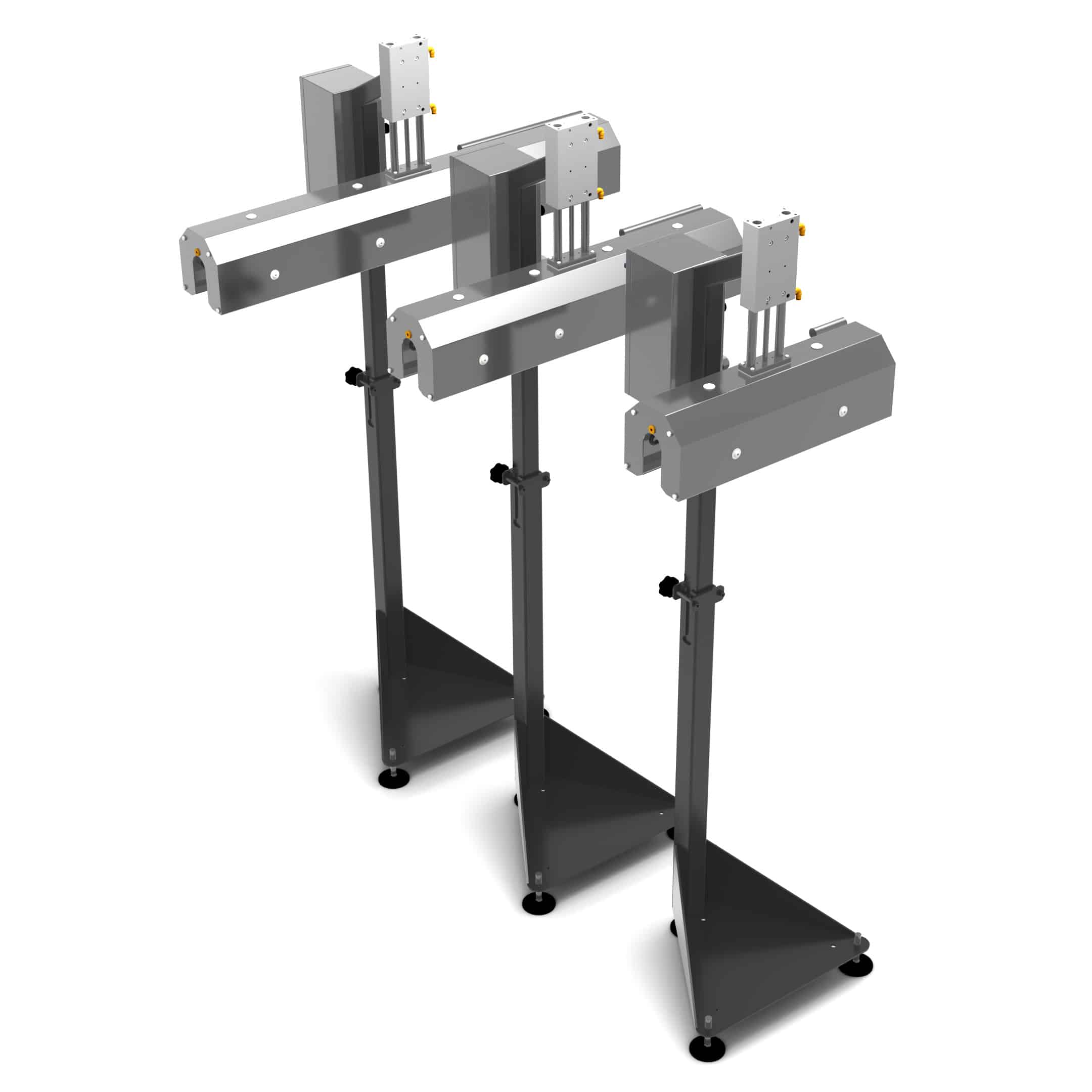 AXTRA heat-shrink tunnel modules on adjustable stands for capsule application accessories