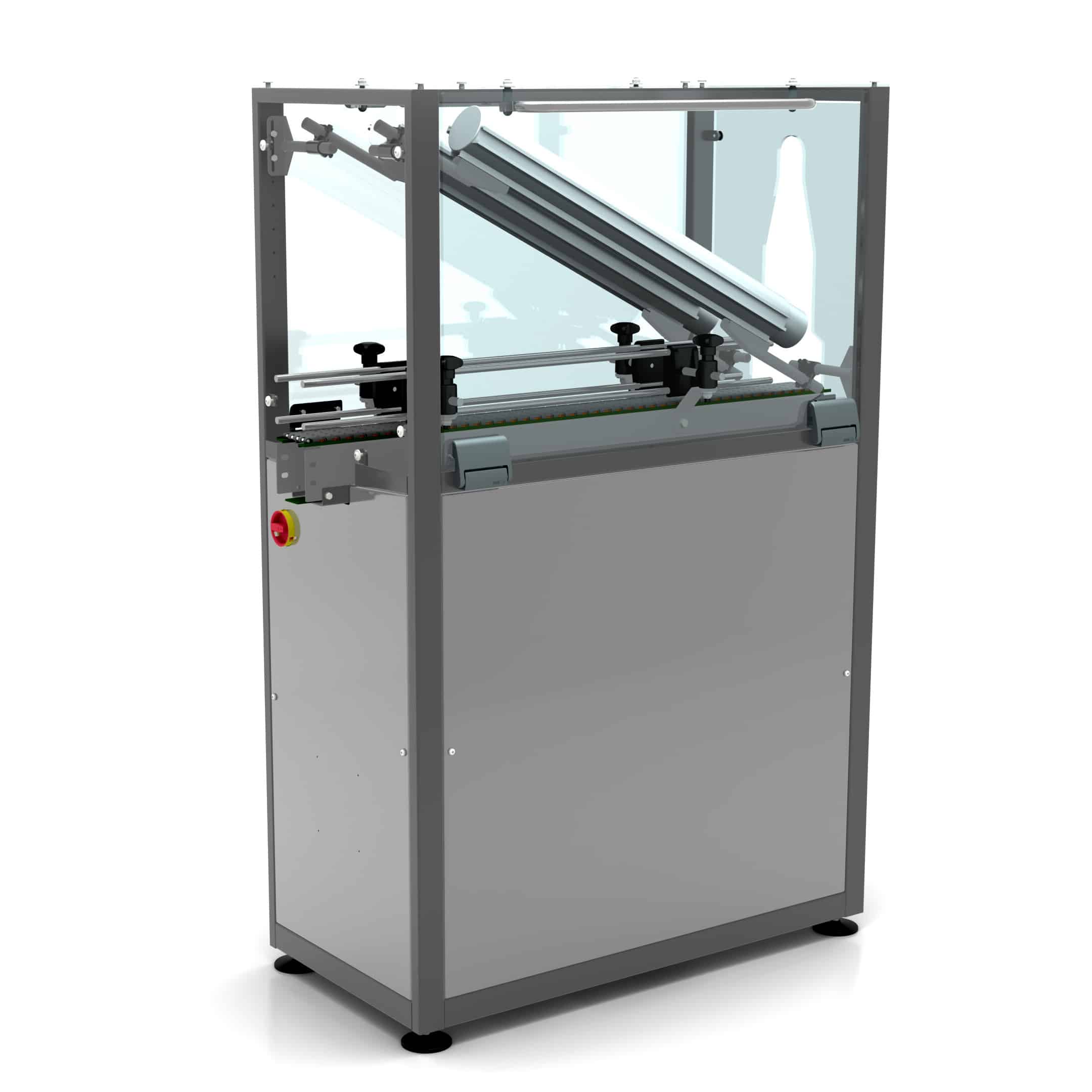 AXTRA label drying tunnel accessory with enclosed cabinet and safety guarding