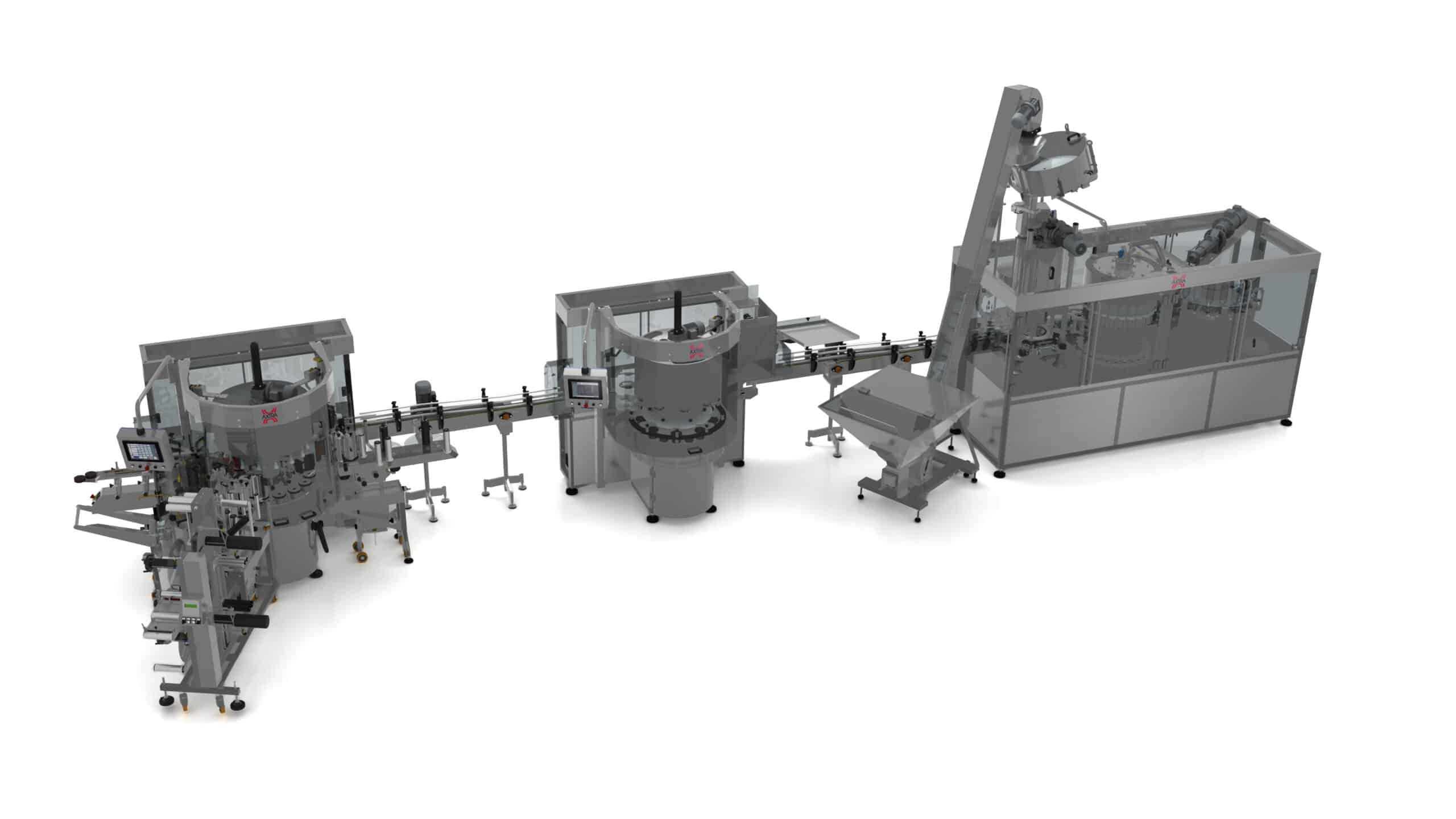 AXTRA machine line for modular bottling and packaging lines in the USA