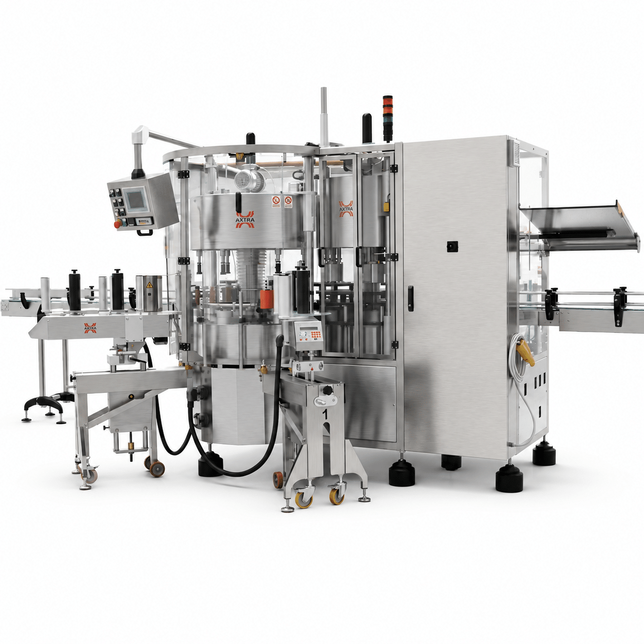 AXTRA industrial packaging for modular bottling and packaging lines in the USA