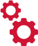 Icon representing AXTRA's motion system accessories, shown as two gears