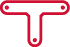 Icon representing AXTRA's switching devices for conveyor belts, shown as a T-shaped junction symbol