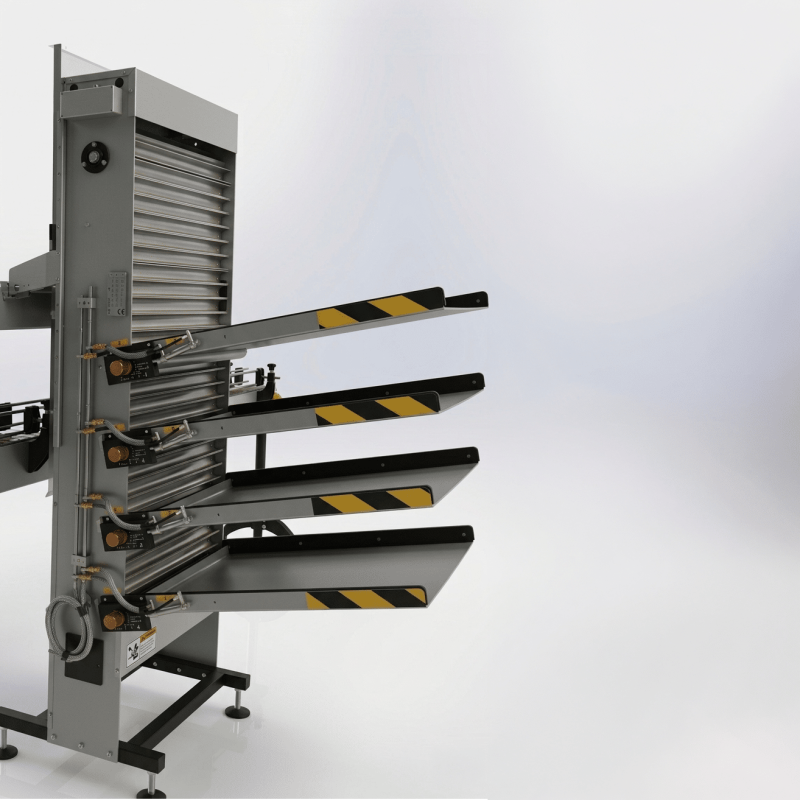 AXTRA capsule magazine with multiple angled feed chutes for capsule storage and feeding